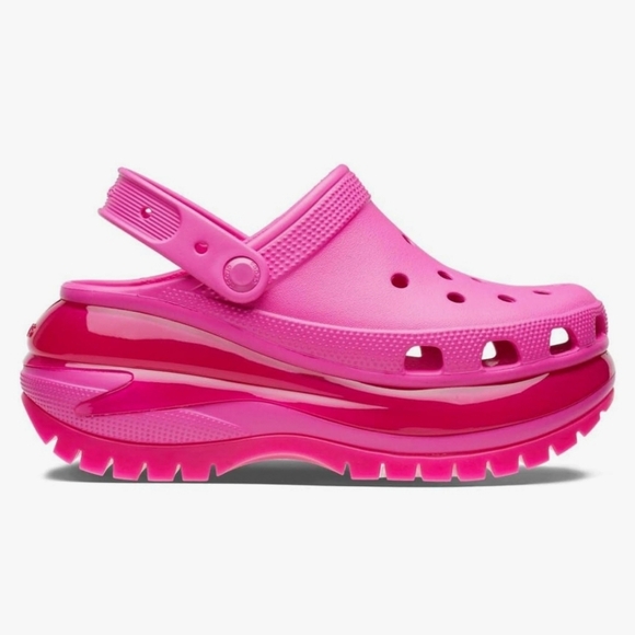 Women's hot pink BARBIE platform Mega Crush CROCS. Size 7 (fits like an 8) - Picture 6 of 8